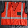 Reflective vest with zipper and PVC ID pouch