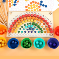 The new wooden rainbow clip bead toy children`s educational early education focus on logic training