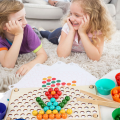 The new wooden rainbow clip bead toy children`s educational early education focus on logic training