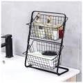 2 Tier market basket  wire storage baskets basket fruit stand for kitchen pantry shelf laundry cabin