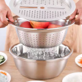 Stainless steel basin, grater, drain basin, potato shreds, vegetables, kitchen washing three-in-one