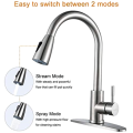 Pull Out Sprayer Kitchen Faucet Lead-Free Stainless Steel Kitchen Sink Faucet 360 Swivel Modern Brus