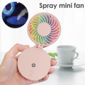 Mini Rechargeable Fan Humidifier with LED Light