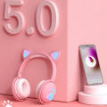 BK1 BT Wireless Stereo Headphones RGB Light Up Cute LED Cat Ear Claw Girls Gift Kids Headphones