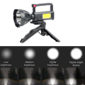 LED High Lumen Rechargeable Searchlight With Stand For Outdoor Use Strong Light Flashlight
