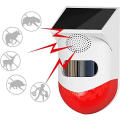 Solar Powered Wireless Independent Infrared Motion Sensor Detector Strobe Siren Alarm Waterproof