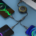 3-in-1 Retractable Data Cable Creative Multi-function Charging Cable
