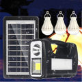 Portable Solar Lighting System GD Plus GD-8017 COB with 3 Bulbs Mobile Charging Camping Light