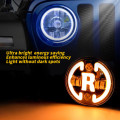 Car LED Headlight Round Spotlight Work Light with R Letter for Harley Motorcycle Jeep Lights