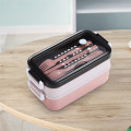 Double Layer Lunch Box Portable Plastic Lunch Box Office Workers Bento Box