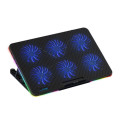 F5 RGB Laptop Cooler Bracket 6 Fans Quiet Design Notebook Cooler Pad