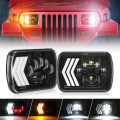 7 inch square headlight daytime running lights and turn signals for jeep wrangler cherokee truck