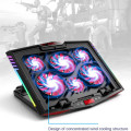 K7-B004 Six Fans Adjustable With LCD Screen RGB Gaming Laptop Cooling Pad XF0672