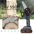 24V Mini Electric Chainsaw Rechargeable Woodworking Gardening Tools Wood Cutting Machine