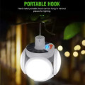 Solar Football Bulb Folding Solar Pendant Light with Hook for Home Garage Party Decoration