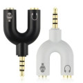 KY-148 U-Shaped Stereo 2 Way Converter Headphone Splitter 3.5mm 1 Male to 2 Female