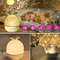 Elf LED Projector Night Light 360 Degree Rotating Music Box 2 in 1
