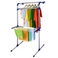 Foldable Multifunctional Clothes Rack Stainless Steel Blue