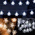 Outdoor Christmas Snowflake String Lights Waterproof Garden Party Decoration White