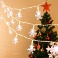 Outdoor Christmas Snowflake 5M String Lights Waterproof Garden Party Decoration White