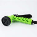 10M Telescopic Coil, Garden Spray Gun 7-function Reel Nozzle, Spring Portable Hose (Green) Car Wash