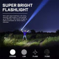 Solar Flashlight Rechargeable 8 LED Handheld with COB Side Light, Portable Waterproof Spotlight