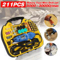 211 PCS Multifunctional Mini Variable Speed Polishing Machine DIY Electric Engraving Tool Set