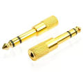 Audio Adapter Stereo 6.35 Male to 3.5 Female Jack Plug Gold