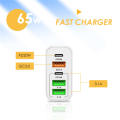 65W USB C Charger, 5-Port with Type-C PD+3USB Compatible GaN Technology Fast Charging Phone Adapter