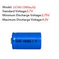 High Quality 3.7V LC Lithium Battery 16340 Rechargeable Battery