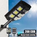208 COB Smart LED Solar Motion Sensor Light Bright Garden Outdoor Street Wall Light