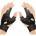 LED Flashlight Fingerless Gloves, Fingerless Night Light, Waterproof Flashlight Gloves - 1 Pair