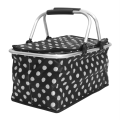 Foldable Portable Insulated Picnic Basket with Aluminum Handle