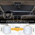 2Pcs Car Windshield UV Protection, Foldable Square Silver Sun Shade 68 X 78 cm