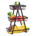 3-Tier Iron Fruit Storage Cart, Removable Bowl Rack Bread Basket Vegetable Rack Fruit Rack