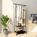 2 Tier Clothes Rack Bedroom Rolling Clothes Rack for Hanging Clothes