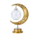 LED Iron Moonlight Lamp Eid Ramadhan Decoration Night Moon Lamp Battery Powered Table Lamp