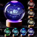 3D Solar System Crystal Ball Lamp, Galaxy Crystal Ball LED Luminous Night Light