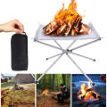 Portable Outdoor Fire Pit Foldable Steel Mesh Fireplace Foldable Camping