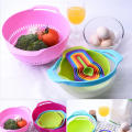 10 Piece Stackable Mixing Bowl Set Measuring Spoon Set Kitchen Baking Vegetable Fruit Cleaning