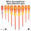 9-Piece 1000V Insulated Electrician Magnetic Screwdriver Set with 1 Test Pen