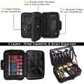 3-Layer Travel Toilet Bag Train Suitcase Organizer Beauty Strap Straps and Divided Compartments
