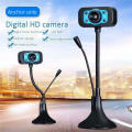 Webcam with Microphone 4 LED Lights Flexible Rotatable Stand