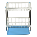 Kitchen Rack 2-Tier Plastic Utensil Drainer Large Capacity Kitchen Drainboard Set