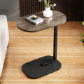 Convenient C Shape Wood Coffee Table Side Table with Metal Frame