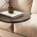 Convenient C Shape Wood Coffee Table Side Table with Metal Frame