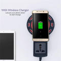 8-Port USB Power Charger and QI Wireless Charging Pad Adapter for Cell Phones