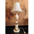 VINTAGE SOLID BRASS AND MARBLE TABLE LAMP