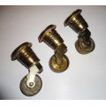 Antique brass piano castors - weight 2300 grams