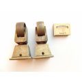 LARGE ANTIQUE SOLID BRASS SQUARE CUP CASTORS - FOR GRAND PIANO